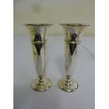 Pair of silver vases, ovoid on raised spreading bases, Sheffield 1935 by Mappin and Webb