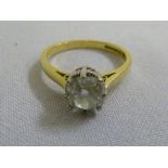 18ct yellow gold solitaire diamond ring (diamond approx 1.35 carat)