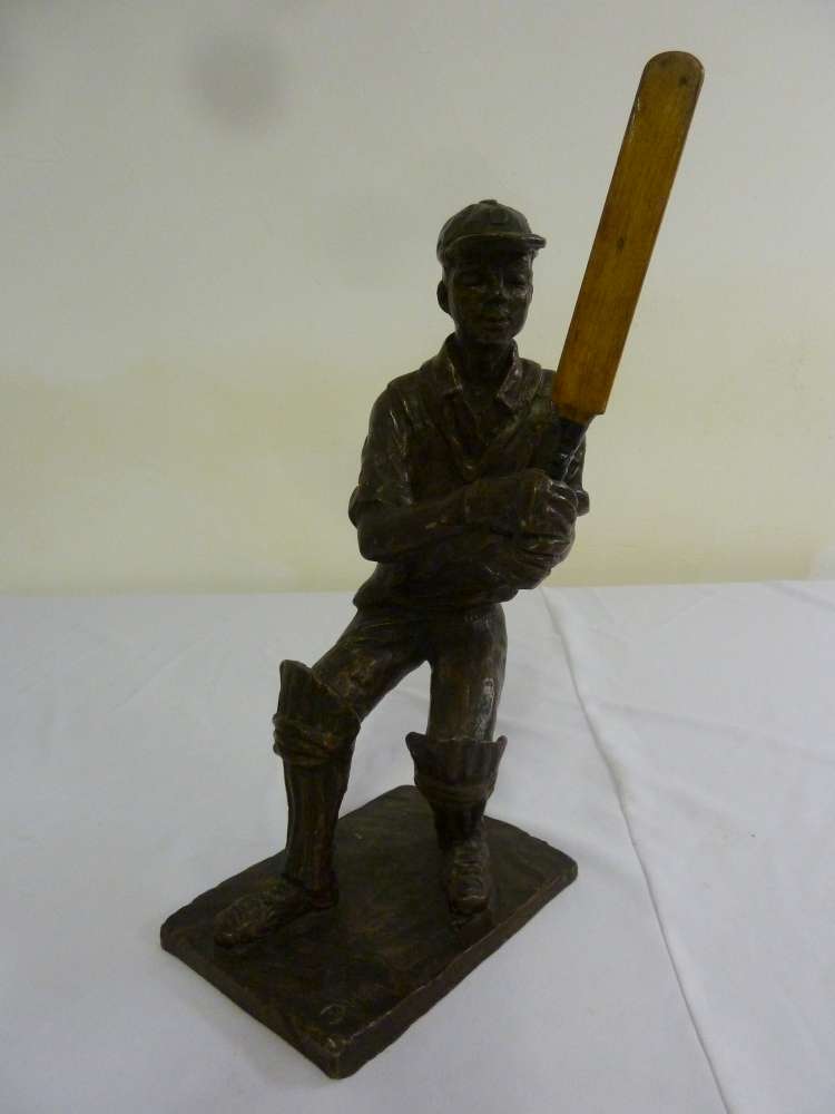 The Cricketer, a resin model of a batsman by David Aaronsohn