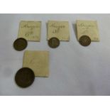 South Africa 1896 shilling, 1896 sixpence (2), 1896 threepence (2)