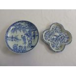 Two Chinese Kangxi blue and white dishes