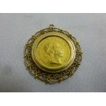 10 Franc gold coin set in 9ct gold pendant