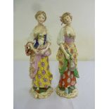 Pair of Samson figurines of ladies in traditional dress - 47cm (h)
