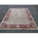 Afghan Zeigher carpet with red border - 298 x 240 m