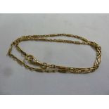 Gold Albert chain tested 14ct