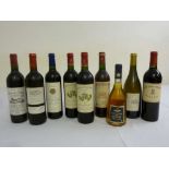 Nine mixed 70cl bottles of Bordeaux and Loire wines