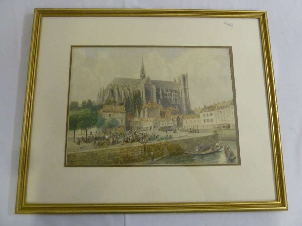 Albert H Findley watercolour of Amiens Cathedral - 27 x 38cm