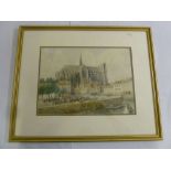 Albert H Findley watercolour of Amiens Cathedral - 27 x 38cm