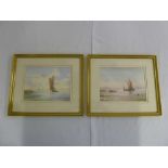 Two Alan Whitehead watercolours of sailing boats - 15.5 x 21.5cm