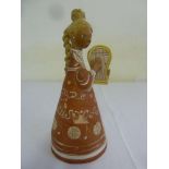 Hungarian Margit Kovacs terracotta figurine of a lady playing a lyre