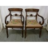 Pair of Victorian mahogany carvers