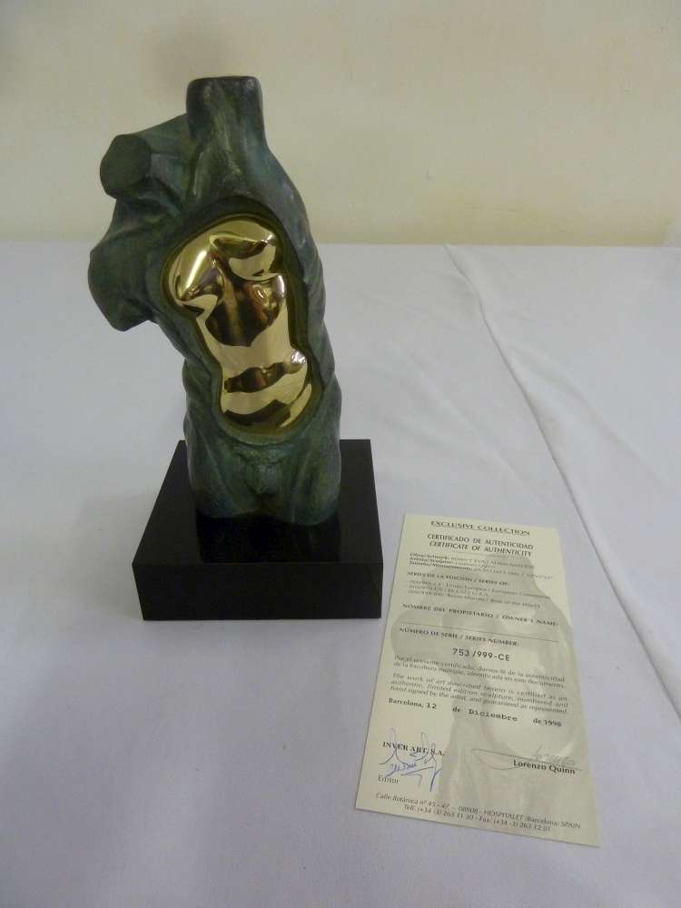 Lorenzo Quinn sculpture Adam & Eve limited edition 753/999 to include certificate