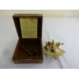 A reproduction Vernier brass sextant by Nauticalia in fitted case