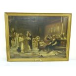 J. Haier oil on canvas of Columbus in the Spanish Court - A/F - 73 x 98.5cm