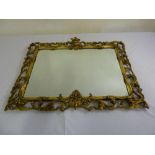 Rococo style rectangular gilt framed mirror