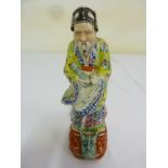 Chinese polychromatic ceramic figurine of an elder