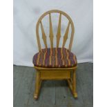 Yew wood childs rocking chair