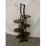 Mahogany double plate stand with central handle
