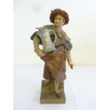 Goldscheider figurine of a silversmith, signed to reverse - A/F