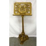Louis XVI style late 19th century gilded music stand on pedestal base