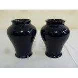 Pair of blue Doulton baluster vases