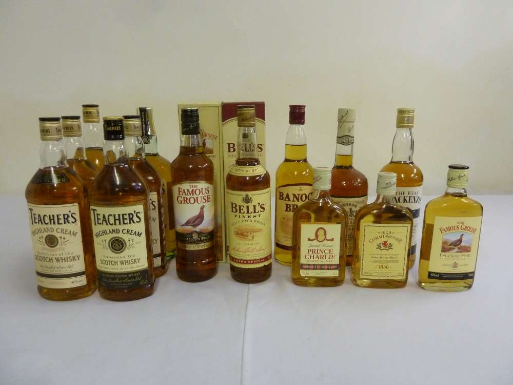 A quantity of whisky to include Famous Grouse, Bells, Teachers (16)