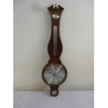 Edwardian banjo barometer of customary form by Comitti of Holborn