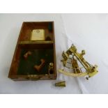 Wilson and Gille Bruce and sons limited of Cardiff, a ladder brass sextant with additional lenses in