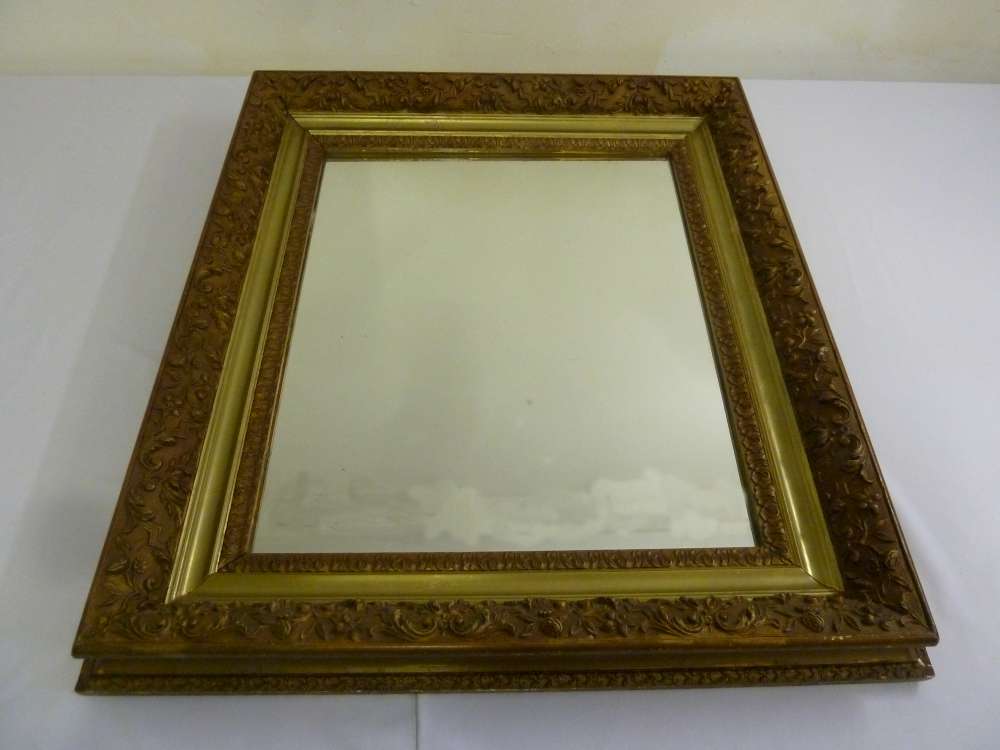 Rectangular gilt framed wall mirror