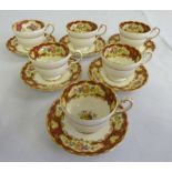 Paragon Pompadour six cups and saucers