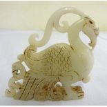 Mutton Fat Jade carved figurine of a dragon