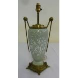 A French Pate sur pate table lamp with gilt metal mounts
