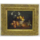 P. Carlos oil on panel still life of fruit - to include certificate - 28.5 x 39cm