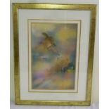 Zina Rothman watercolour of a figure playing a violin, signed bottom right - 44.5 x 29cm