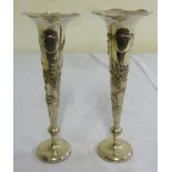 Pair of early 20th century Chinese silver vases hallmarked on base