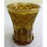 Bohemian glass vase with gilded rim