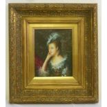 T. Hayden oil on panel of a lady, signed bottom right - 24 x 19cm