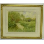 Hugh L. Norris 1863-1942 watercolour of country scene, signed bottom left - 25.5 x 35.5cm