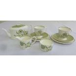 Susie Cooper Katrina tea for two to include teapot, milk jug, sugar bowl, plates, cups and saucers