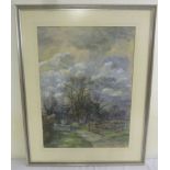C. J. Thornton watercolour of a country scene, signed bottom right - 73 x 54cm