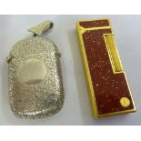 Silver vesta case and a Dunhill lighter