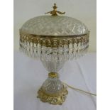 Cut glass and gilt metal table lamp