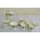 Wedgwood Beaconsfield coffee set to include coffee pot, milk jug, sugar bowl and six cups and