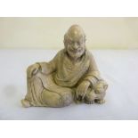 Chinese soapstone carving of Lohan in repose
