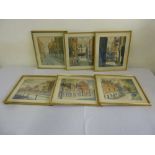 Six framed watercolours of Hampstead scenes