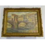 Octade de Rochebrune watercolour of a Tuscan scene signed bottom left - 36.5 x 53.5cm