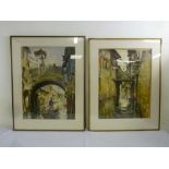 Mary Macloed a pair of expressionist views of Venice - 73.5 x 54cm and 71 x 53cm