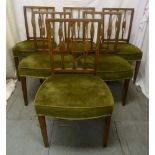 A set of six Georgian country dining chairs with upholstered seats