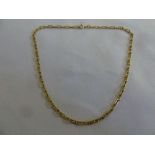 9ct gold fancy link necklace, approx 7.3g