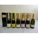 A quantity of champagne to include Moet Chandon, Heidsieck and Pol Roger (9)